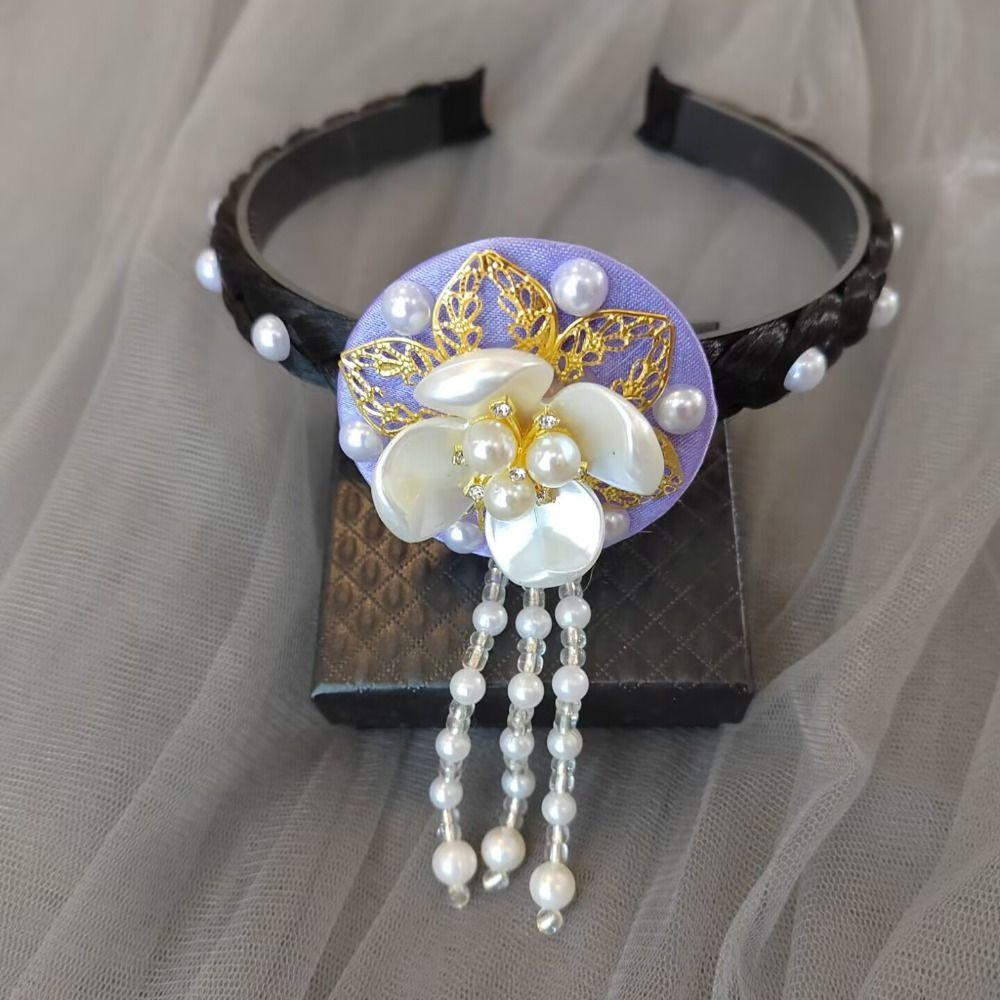 Tassels Korean Headband Pearl Stage Dance Hair Hoop Sweet Hanbok Hairband  Girl