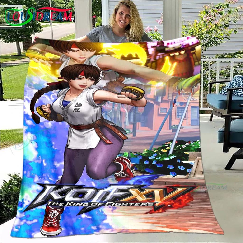 Горячая игра The King of Fighters Плед с рисунком Фланелевый тонкий плед Портативный для дома, путешествий, офиса, перекуса на обед Подарок на день рождения
