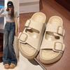 Thick-soled Boken Slippers for Women's Summer Wear Retro Versatile Casual Sandals 2025 New One-word Boken Sandals