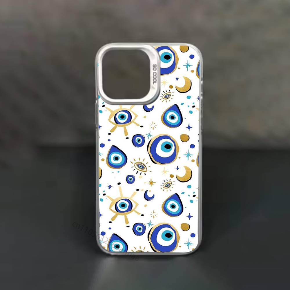 Чехол для телефона с принтом Синий Глаз Удачи Синий Глаз Зла для iPhone 17 11 12 Pro Max Plus Mini Air SE 16e 14 15 16 13 Мягкий Чехол