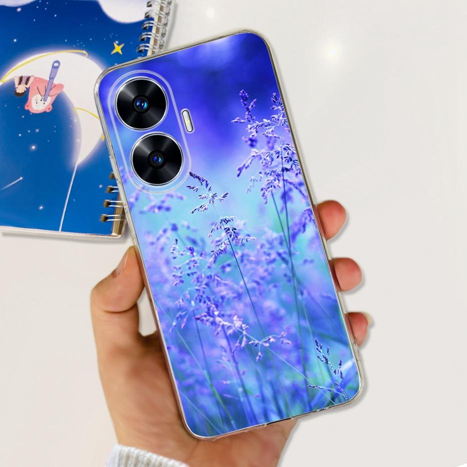 For Realme C55 4G Case RMX3710 Colorful Painted Cover Soft Slim Fundas Phone Case For Realme C55 C55 RealmeC55 Back Cover Bumper