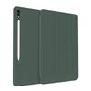Tri-Fold Stand Smart Wake/Sleep Tablet Cover With Pencil Slot For Galaxy Tab S10 FE+, PU Silicone Anti-Drop Protective Case