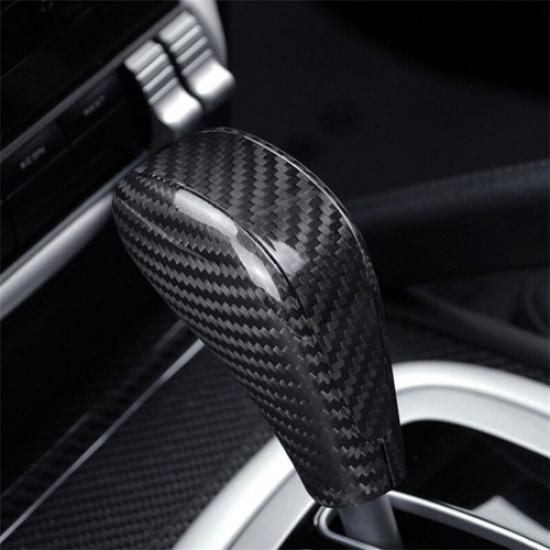 2pcs Carbon Fiber Car Center Gear Shift Knob Case For Porsche Cayenne 04-09