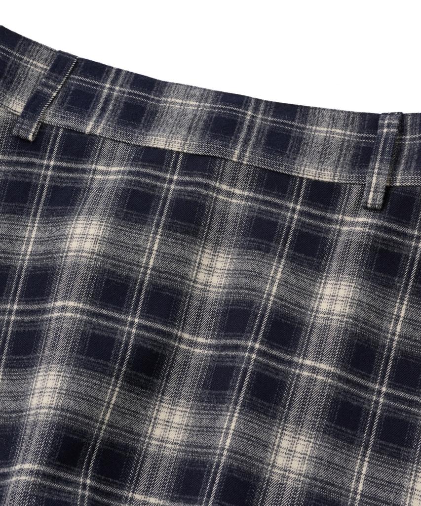Visual Collector Fur Check Long Skirt [Vintage Blue]