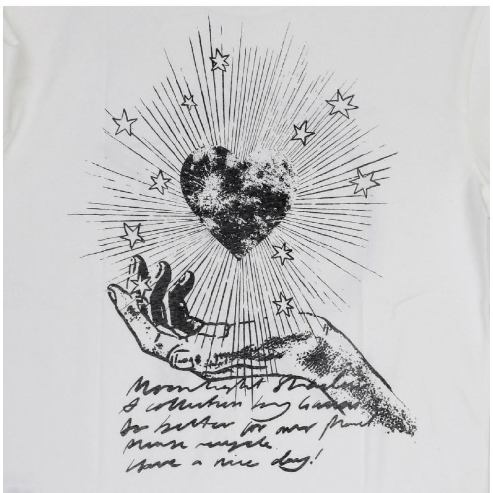 Ganni T4064 135 Футболка женская с длинным рукавом с принтом логотипа Moonlight Future