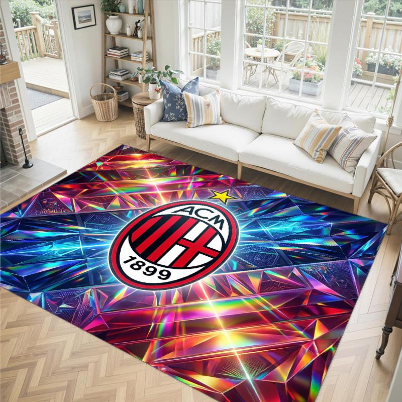 Дизайн AC Milan Кристальный Велюровый Ковер Уютный Не?Нескользящий ковер с принтом для спальни, гостиной, прихожей