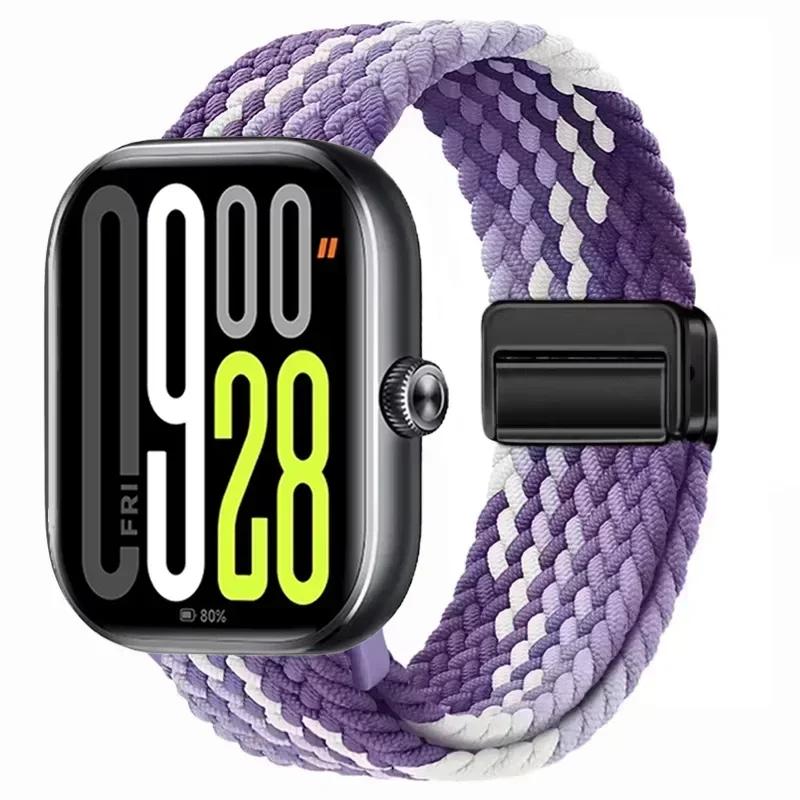 Магнитная петля для Xiaomi Redmi Watch 4 5 Ремешок Регулируемый Плетеный Спортивный Нейлоновый Сменный браслет для Miband 8 pro/9 pro ремешок