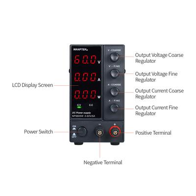 Импульсный источник питания постоянного тока WANPTEK NPS605W 0-60 В 0-5 А, 3-значный светодиодный дисплей, высокая точность, регулируемый