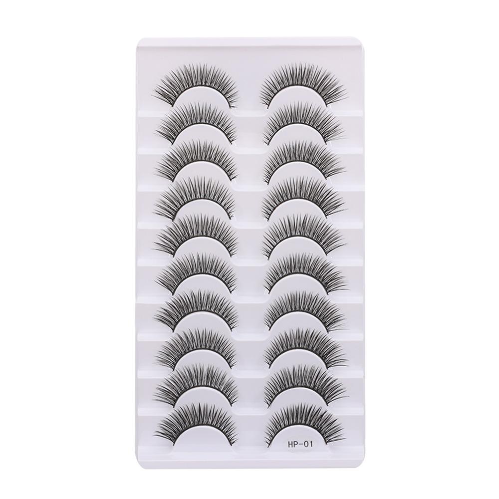 10 Pairs Natural Long False Eyelashes Fluffy Manga Lashes Fake Lashes  Eye Makeup Tool