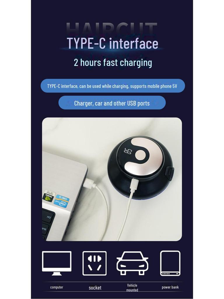 Мужская электрическая машинка для стрижки волос: Цифровой дисплей UFO для домашнего использования, самостоятельного бритья, детей и взрослых.