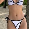 1011 European and American new simple and sexy split bikini strap-up high-end triangular swimsuit women