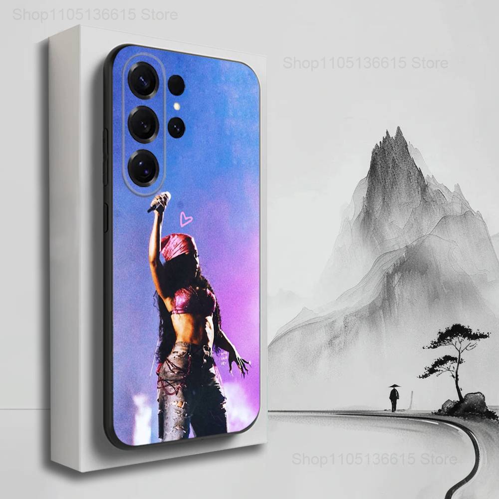 Чехол для Samsung S22,S21,S9,S25,S24,S23,Ultra,FE,S20,S10,Plus,Lite, Рэпер N-Nicki M-MINAJ, Мягкий Силикон, Черный
