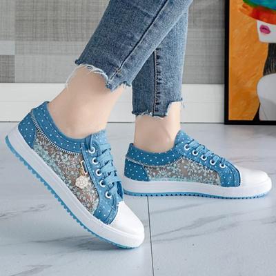 Летние женские парусиновые роскошные плоские кроссовки женская обувь Осенние туфли на шнуровке женские с круглым носком синие парусиновые повседневные кроссовки теннис