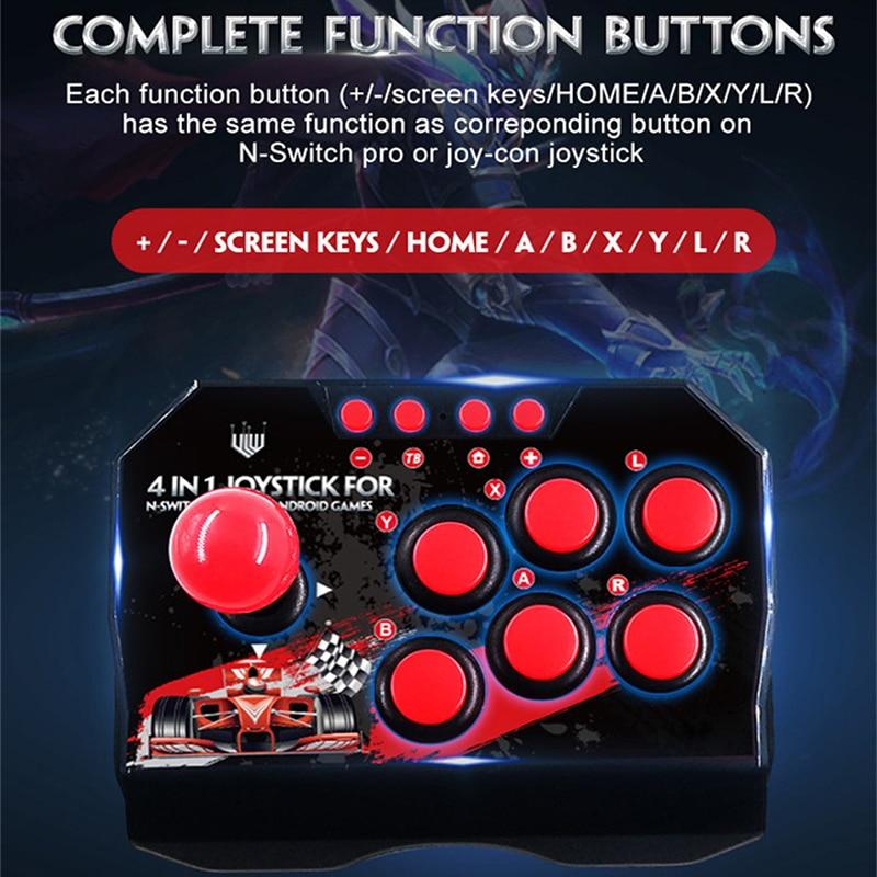 GAMINJA NS002 4 In 1 Retro Arcade Console Game Joystick Rocker Fighting Controller for Nintendo Switch PS3 PC Android TV 1
