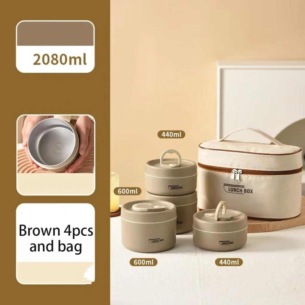 Portable Insulated Lunch Box 304 Stainless Steel Insulated Bucket Lunch Box Insulated Box For Office Workers