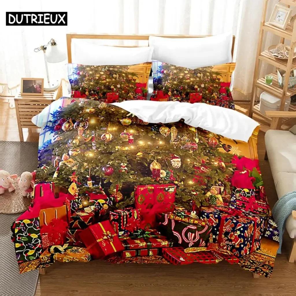 3D Christmas Quilt Cover Comfortable Duvet Quilt Cover Pillowcase Bedding Set Children Bedroom Decoration Home Textile