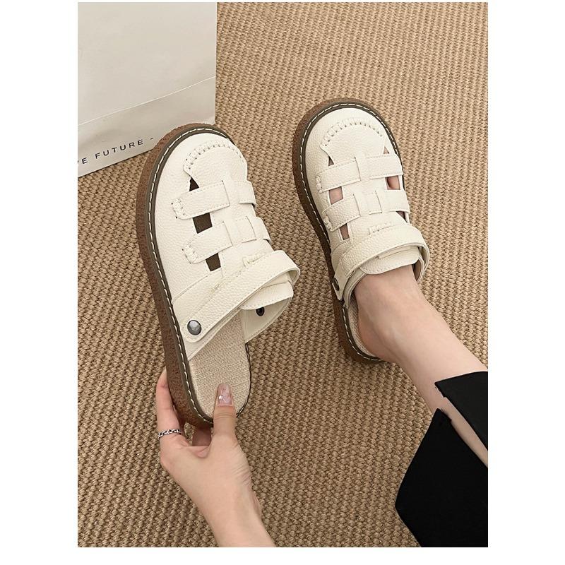 Casual Simple Baotou Thick Bottom Sandals Women's Summer White Hundred Roman Shoes