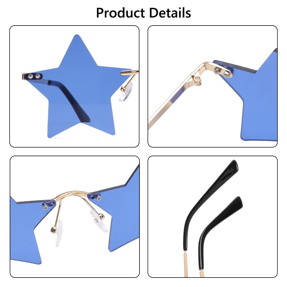 Women & Men Party Street Shot Pentagram Sunglasses Star Shape Sunglasses Sun Glasses Rimless