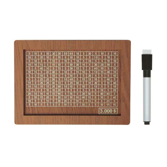 Деревянная копилка для денег, копилка для челленджа по накоплению денег с целью и цифрами, копилка со стираемым маркером для детей и взрослых