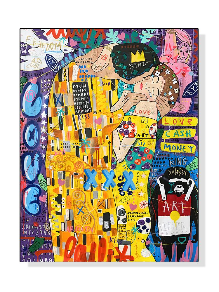 Абстрактные граффити в стиле поп-арт, портретные постеры, печать на холсте, картина, знаменитый Густав Климт, настенная картина для гостиной, домашний декор