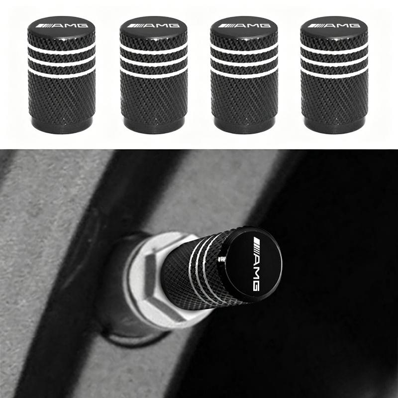 CRU1 Aluminum Alloy Car Wheel Tire Valve Caps Tyre Rim Stem Covers Airdust for Mercedes Benz AMG W203 W204 Interior Mouldings LWK-X3