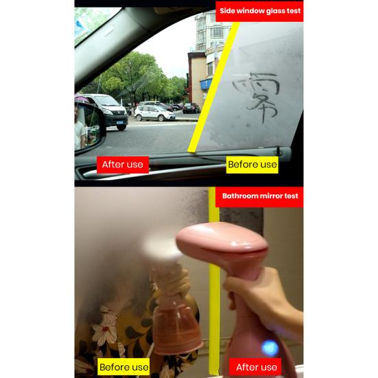 2 шт., 100 мл, автомобильный непромокаемый противотуманный спрей, долговечное покрытие, эффективная очистка, безопасный внедорожник, грузовик, авто ветровое стекло, зеркало заднего вида, противозапотевающее жидкое средство