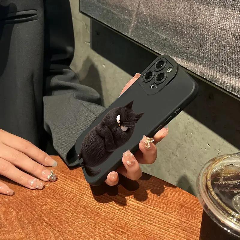 Funny Cool Cat Silicone Phone Case For iPhone 16 15 14 13 12 11 17 Pro Max 15 Pro XS XR X 8 16 Plus Shockproof Matte Soft Cover