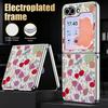 Чехол с принтом вишни в горошек для Samsung Galaxy Z Flip 8 7 6 5 Z Flip8 Flip7 Flip6 Гибридный 3-в-1 Покрытие Кожаная накладка Чехол для складного телефона