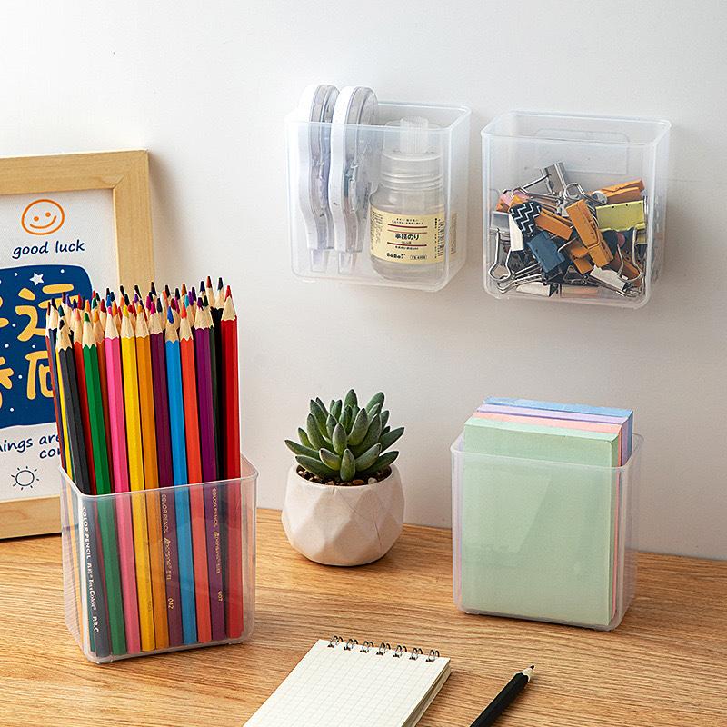 Настенный ящик для хранения Зеркальный шкафчик Самоклеящаяся коробка для хранения мелких предметов Карандаш для бровей Помада Блеск для губ Коробка для хранения