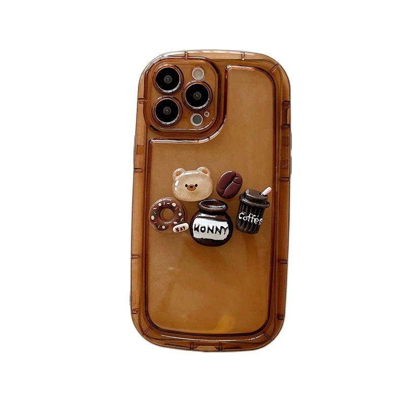 Корейский милый 3d мультяшный эпоксидный чехол со свиньей и кофе для Iphone 14 13 12 11 Pro Max X Xs Xr противоударный мягкий чехол с мылом