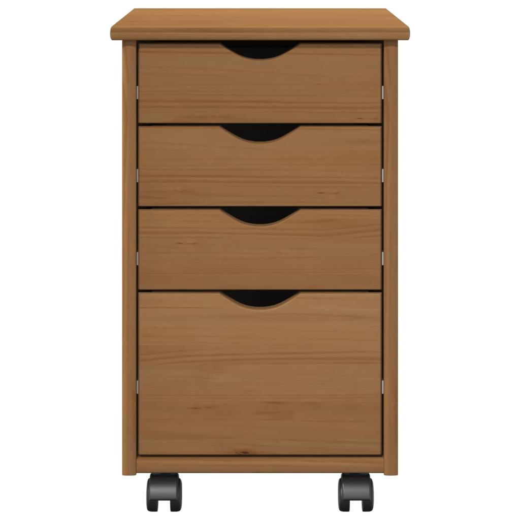 Mobile Storage Cabinet MOSS Honey Brown 34 x 39 x 56 cm