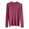 Women Autumn Winter Half High Collar Ribbed Knitted Sweater Solid Color Long Sleeve Slim-fit Pullovers