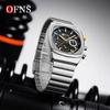 OFNS 1635 Новые Модные Мужские Кварцевые Наручные Часы Светящиеся Календарь Водонепроницаемые Стальной Ремешок Повседневные Спортивные Часы для Мужчин