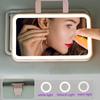 Car Sun Visor Vanity Mirror with LED Lights, 3 Color Modes Touch Control Makeup Mirror, 360° Rotation USB Rechargeable