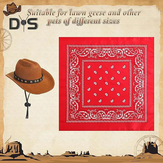 Костюм ковбоя для крыльца гуся, ковбойская шляпа в стиле вестерн с банданой, праздничный костюм гуся для 23-дюймовой/17-дюймовой цементной статуи гуся