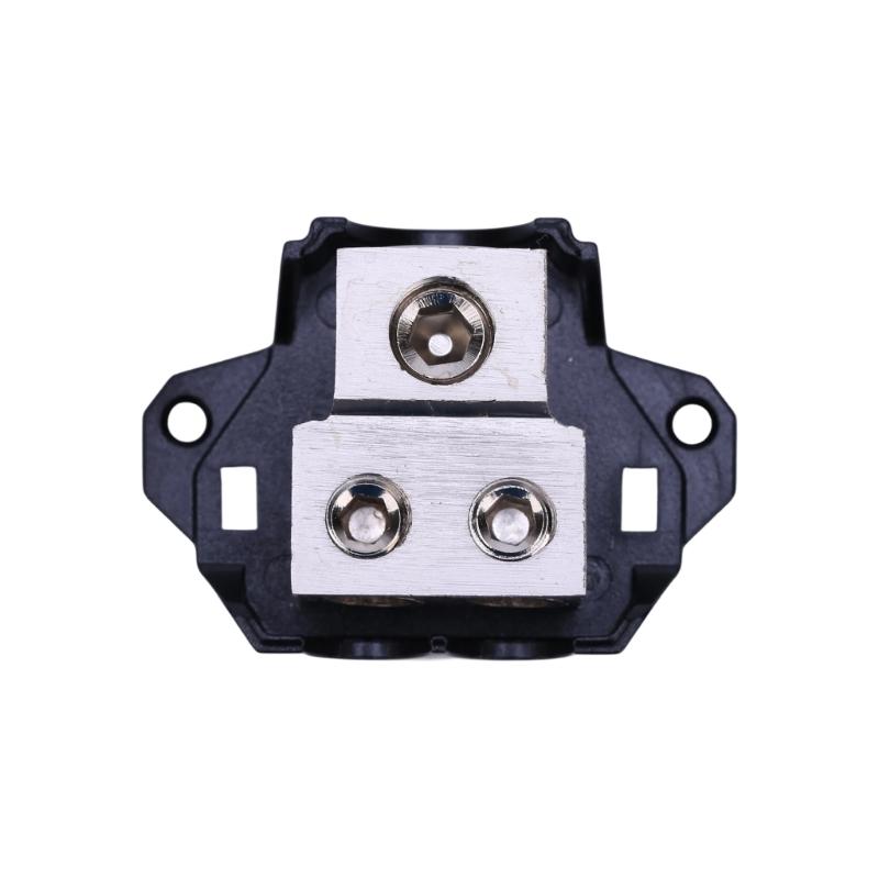 Vehicle Ground Terminal Block Metal Housing with Clear Cover for Amplifier Ground Cable Layout and Wiring Projects