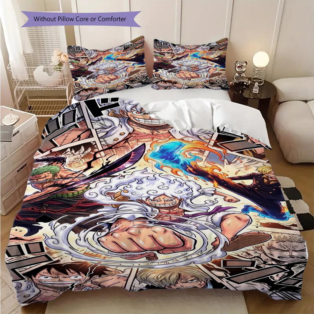 One Piece Luffy Bounty Set Bedding 1 Duvet Cover 2 Pillowcase Without Core Soft And Comfortable Duvet Cover And Pillowcase