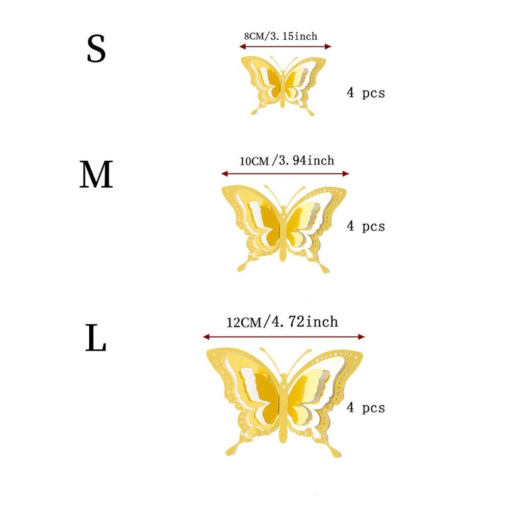 12pcs 3D Butterfly Wallpaper Self Adhesive Decal New Butterfly Wall Stickers Festival Decoration