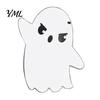 Easy Install Party Wall Decor Wooden Ghost Hanging Sign, Spooky Halloween Wood Sign with Jute Rope, Cute Black White Supplies Decor, Rustic Farmhouse