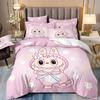 Милый комплект постельного белья бубу из 2/3 предметов для спальни, Детский подарок, Подростковый, Взрослый, Микрофибра, Двуспальная кровать, Пододеяльник на молнии, Декор для комнаты