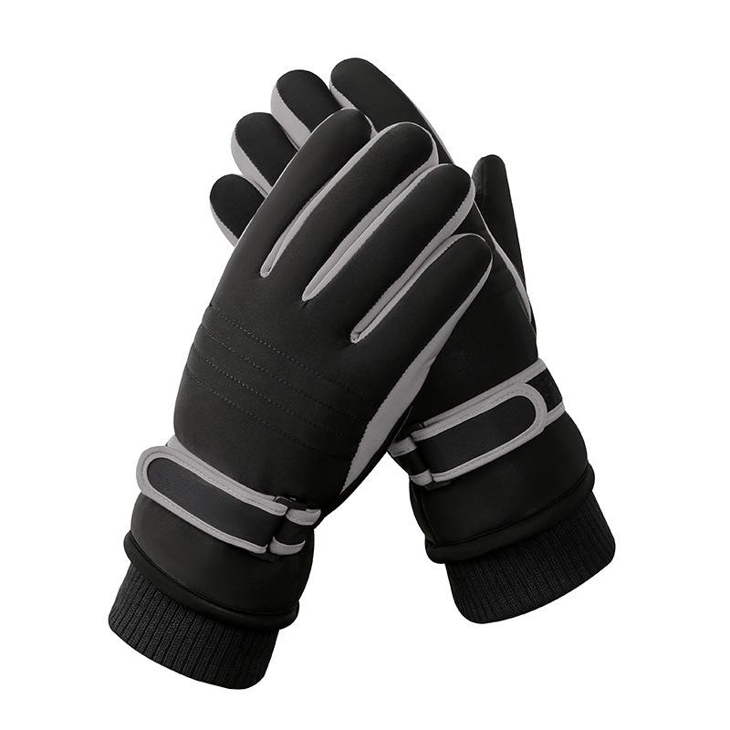 Зимние лыжные перчатки для мужчин  Утепленные флисом  Ветрозащитные и морозостойкие для активного отдыха и велоспорта  Сенсорные  Модные теплые перчатки с пятью пальцами