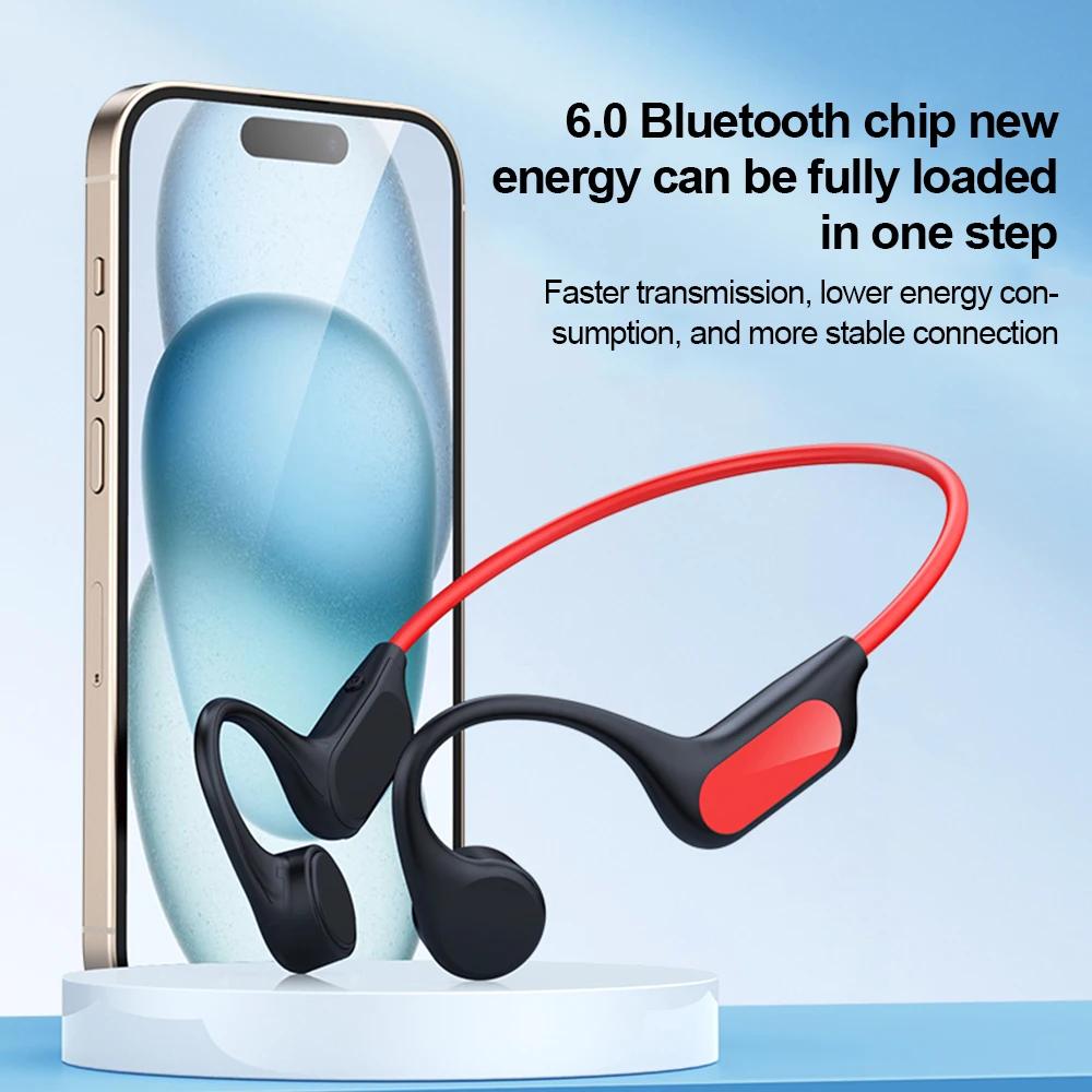 Bluetooth 6.0 Костнопроводные Наушники Спортивные Беспроводные Наушники Гарнитура на Шейном Ободке HiFi Стерео Наушники с ENC Шумоподавлением
