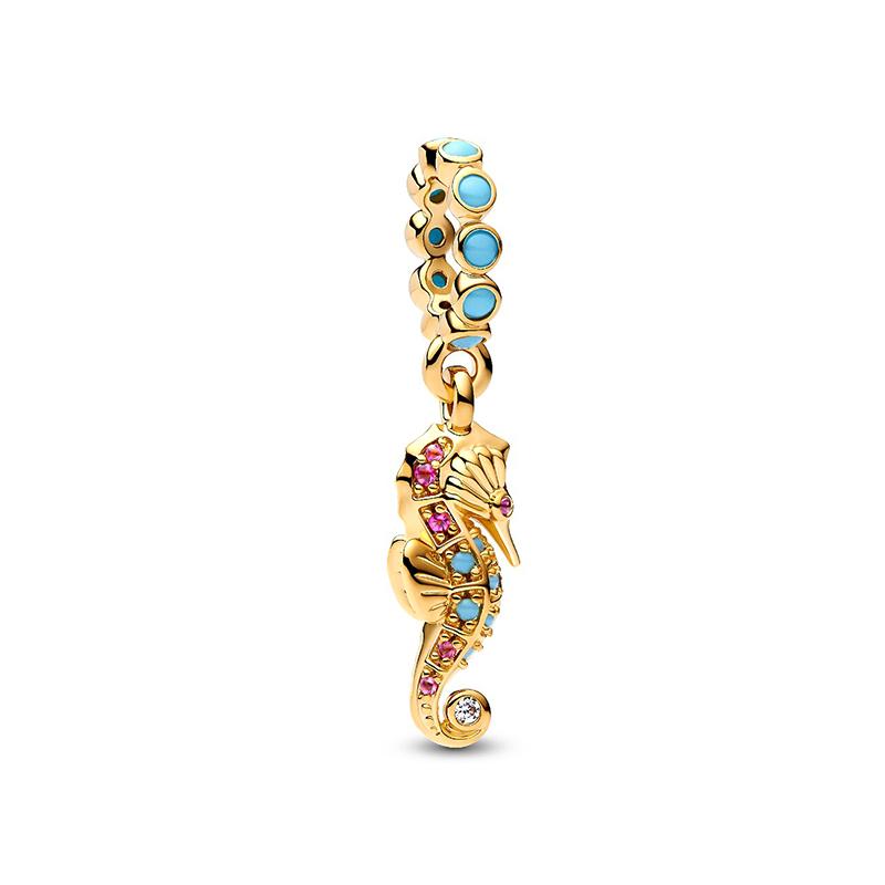 Charms Originale Seahorse And Flowers Pendant Charm Beads Fits Bracelets Necklace Women Luxury Diy Jewelry Party Fine Gift