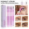 MLSMILE4 Color Double-headed Eyebrow Pencil Waterproof and Sweat-proof Natural and Long-lasting Extremely Fine Wild Eyebrow Pencil