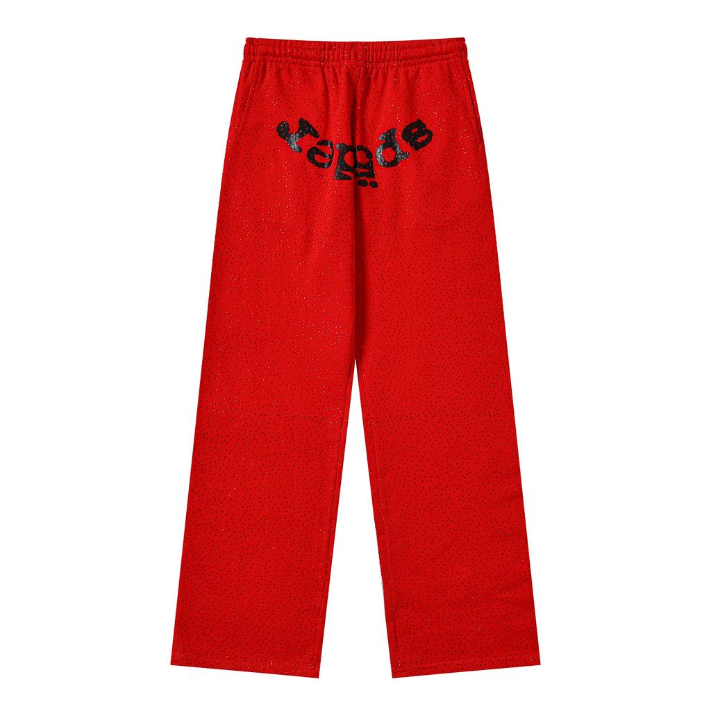 A high-quality SP5DER spider web foam printed hoodie, European and American large-size loose sweater.