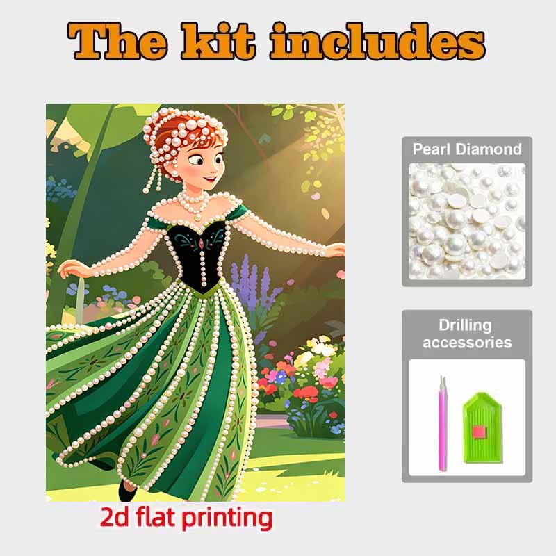 Disney Pearl Painting Frozen Anna Handmade DIY Pearl Gem Painting Pictures Crafts Special Shape Home Wall Decoration