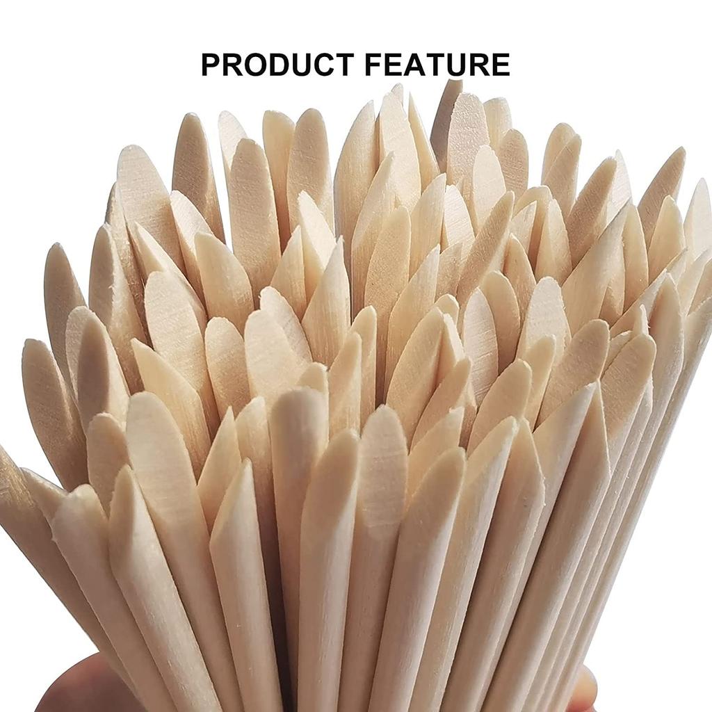 100pcs Nail Art Pusher Orange Wood Sticks Cuticle Pusher Remover Rhinestones Dotting Removal Manicure Pedicure Care Tools