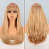 LISI HAIR Женский длинный многослойный натуральный прямой парик с челкой из синтетического волокна, натуральная повседневная одежда, длинный волнистый парик для косплея