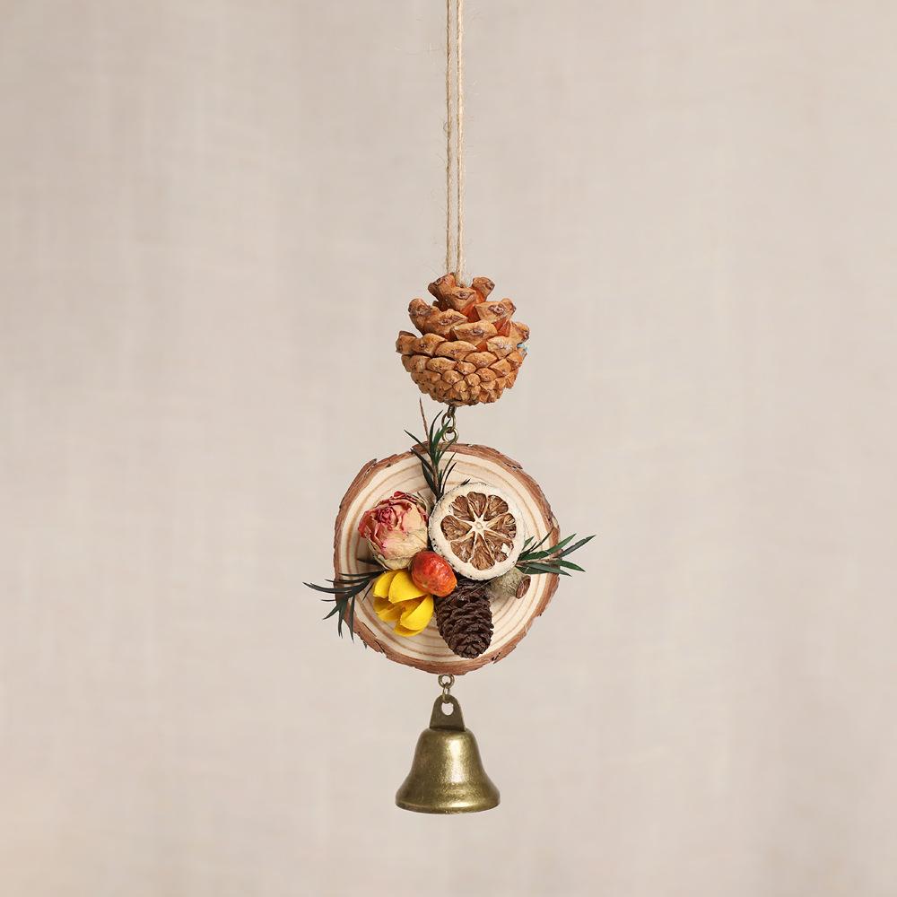 Natural pinecone wind chime pendant, handmade, retro and artistic wall decoration accessory