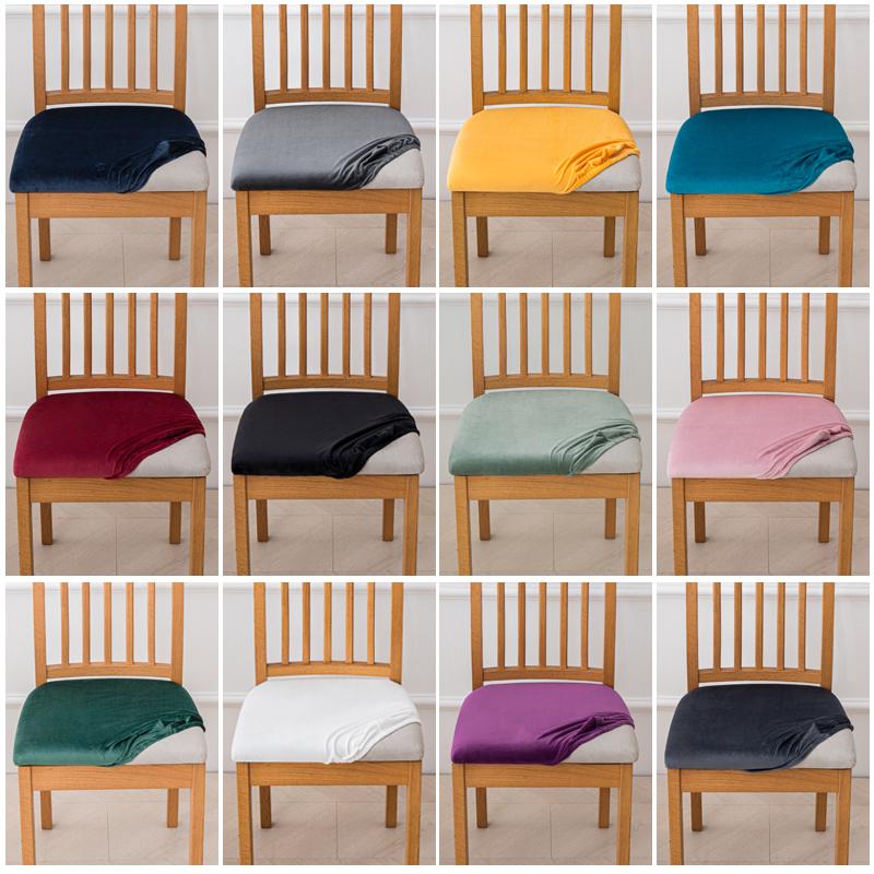 Чехлы для стульев Velvet Stretch Fit, мягкие однотонные чехлы для стульев для столовой, съемные, моющиеся, для кухни, отеля
